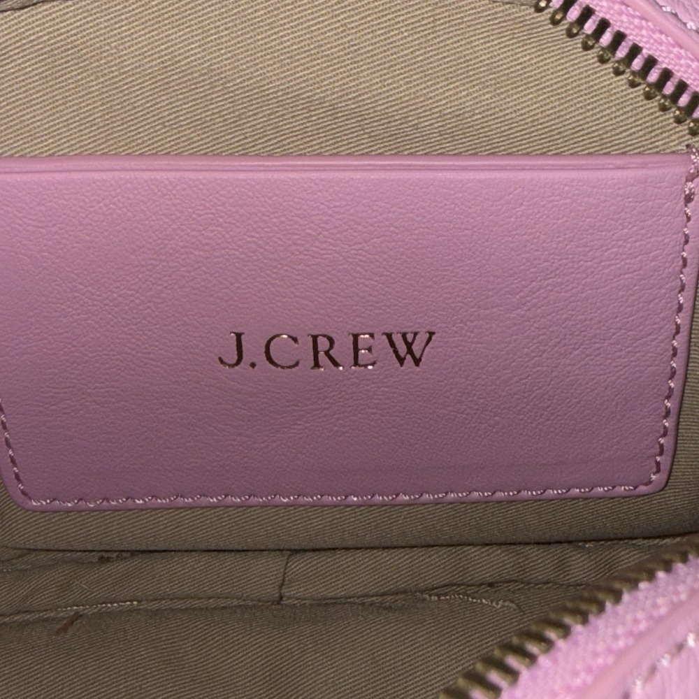 J CREW Signet Crossbody Bag Purse Pink Italian Pebbled Leather Lock Key EUC - Picture 13 of 16